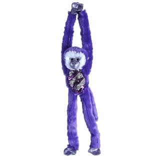 Hanging Sequin Monkey - Purple