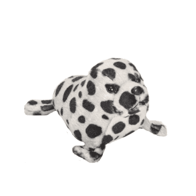 CK Lils 5" Harbour Seal plush is light grey with dark grey spots.