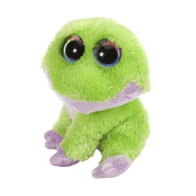 Sweet Lil Frog Kiwi is fuzzy and bright green with huge eyes