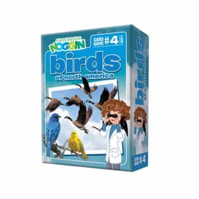 Professor Noggins Birds of North America Box with 30 trivia cards, die, and instructions