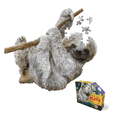 I AM Lil' Sloth Puzzle. Sloth shaped, 100 pieces, ages 5 and up
