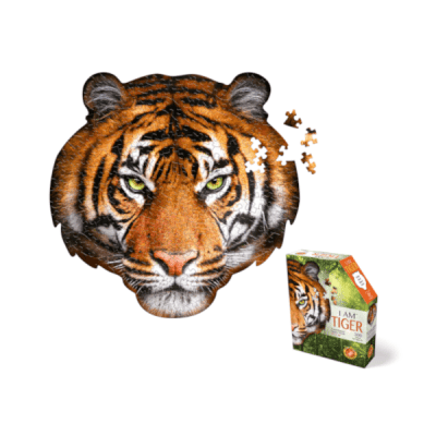 I AM Tiger Small Puzzle. Tiger head shaped puzzle. Ages 10+