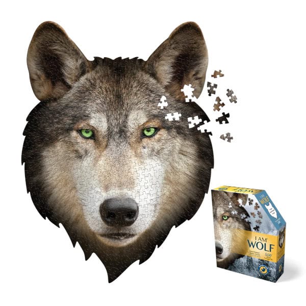 Puzzle: I Am Wolf. A 550 piece wolf-shaped puzzle.
