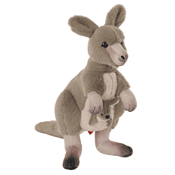 Image of brown artist series kangaroo with joey plush from Wild Republic