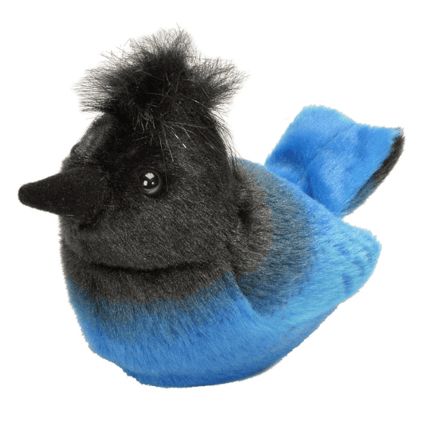 Image of plush Stellar's Jay that makes sound from Wild Republic