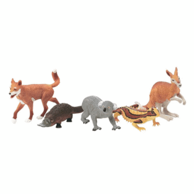 Image of 5 Plastic Australian animal figurines from Wild Republic